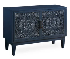 45.72" Riley Navy Blue 2-Door TV Console Table