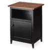 Walnut & Black Nightstand -Furniture Sale Shop 810504787