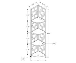 Espresso Square 4-Shelf Corner Bookcase 9 Espresso Square 4-Shelf Corner Bookcase -Furniture Sale Shop 810512903 3
