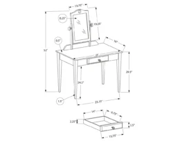 Pink Vanity Table With Mirror 9 Pink Vanity Table With Mirror -Furniture Sale Shop 810512906 3