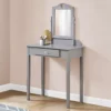 Gray Vanity Table With Mirror -Furniture Sale Shop 810512907 1