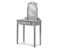 Gray Vanity Table With Mirror -Furniture Sale Shop 810512907 2