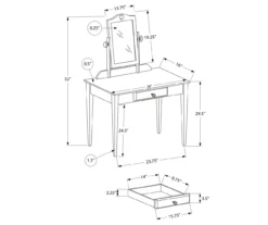 Gray Vanity Table With Mirror -Furniture Sale Shop 810512907 3