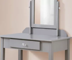 Gray Vanity Table With Mirror -Furniture Sale Shop 810512907 4
