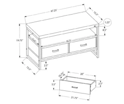 48" Dark Taupe 2-Drawer TV Stand -Furniture Sale Shop 810512921 3