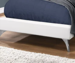 White Tufted Faux Leather Twin Upholstered Platform Bed 10 White Tufted Faux Leather Twin Upholstered Platform Bed -Furniture Sale Shop 810512926 4