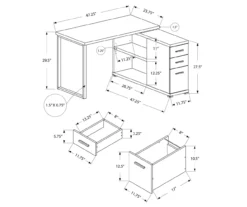 Gray Reversible L-Shaped Corner Desk -Furniture Sale Shop 810512938 3