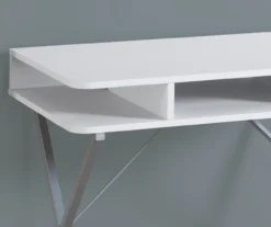 Silver & White Writing Desk -Furniture Sale Shop 810512942 4