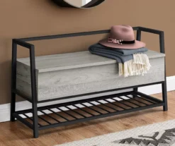 Gray Storage Bench