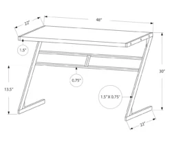Monarch Z-Shaped Base Office Desk -Furniture Sale Shop 810512963 3