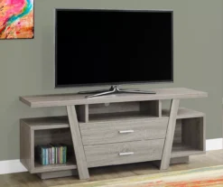 60" Dark Taupe 2-Drawer TV Stand -Furniture Sale Shop 810512981 1
