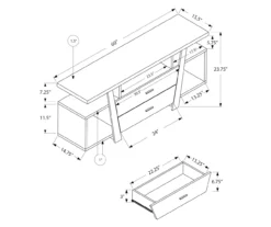 60" Espresso 2-Drawer TV Stand 11 60" Espresso 2-Drawer TV Stand -Furniture Sale Shop 810512982 3