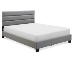 Gray Hudson Queen Upholstered Linen Fabric Bed -Furniture Sale Shop 810513495 2