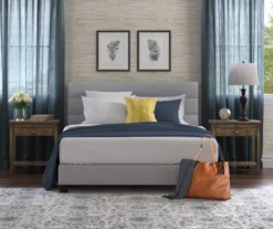 Gray Hudson Queen Upholstered Linen Fabric Bed -Furniture Sale Shop 810513495 4