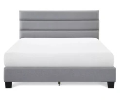 Gray Hudson Queen Upholstered Linen Fabric Bed
