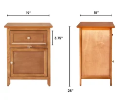 Alcott Light Brown Side Table With Drawer -Furniture Sale Shop 810513518 3