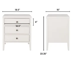White Finley Wood 3-Drawer Nightstand 25 White Finley Wood 3-Drawer Nightstand -Furniture Sale Shop 810513520 7