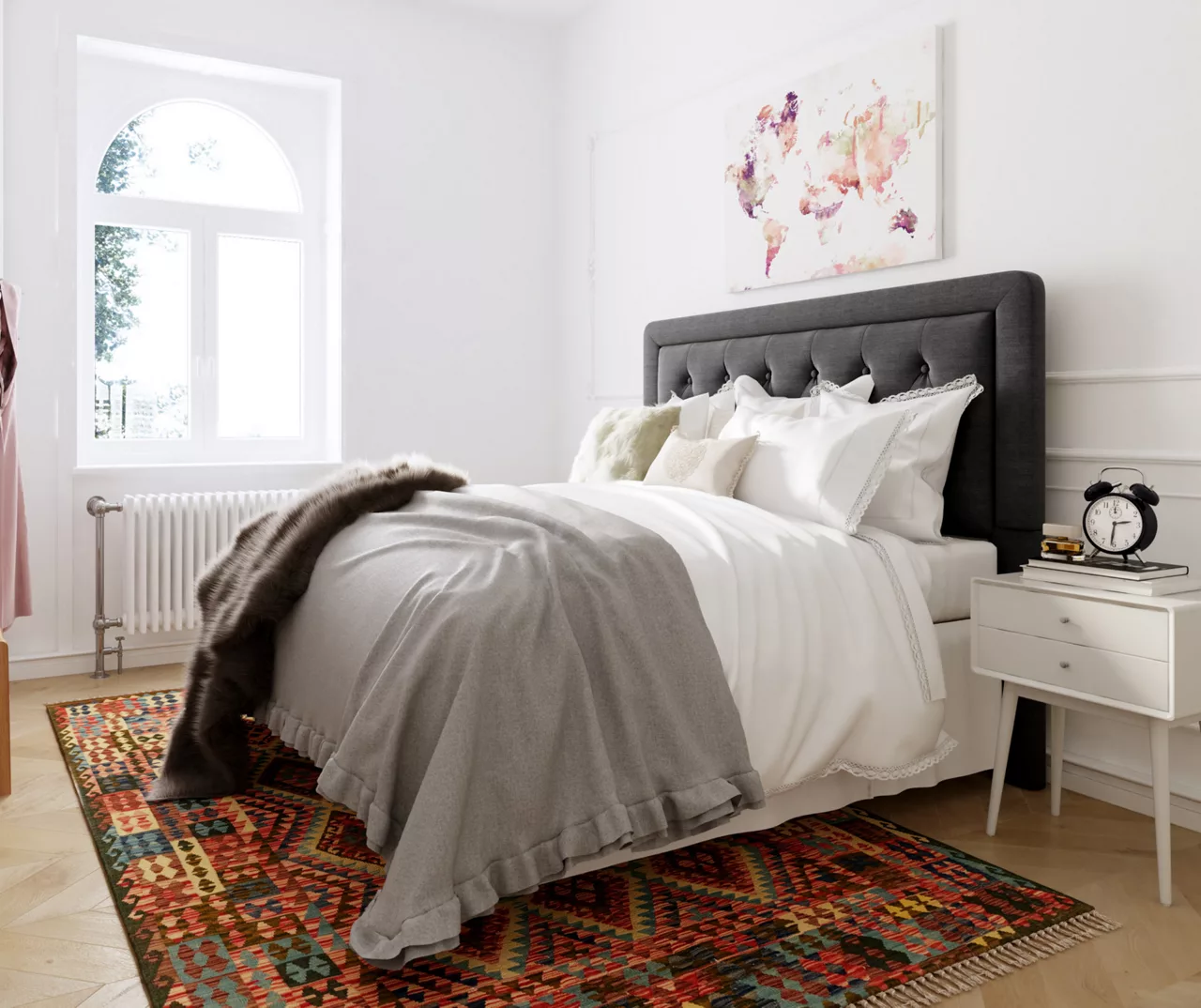 Charcoal Gray Amery Upholstered King Headboard 9 Charcoal Gray Amery Upholstered King Headboard - Image 7