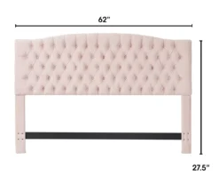 French Blush Pink Celeste Upholstered Queen Headboard -Furniture Sale Shop 810513529 3