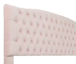 French Blush Pink Celeste Upholstered Queen Headboard -Furniture Sale Shop 810513529 4