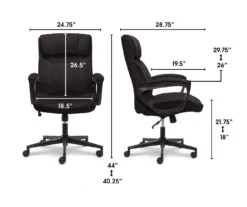 Hannah Charcoal Gray Microfiber Office Chair -Furniture Sale Shop 810513553 3