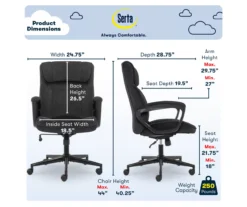 Hannah Charcoal Gray Microfiber Office Chair -Furniture Sale Shop 810513553 A0 3