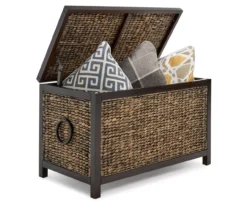 Rustic Black Wicker Storage Trunk 20 Rustic Black Wicker Storage Trunk -Furniture Sale Shop 810513555 5