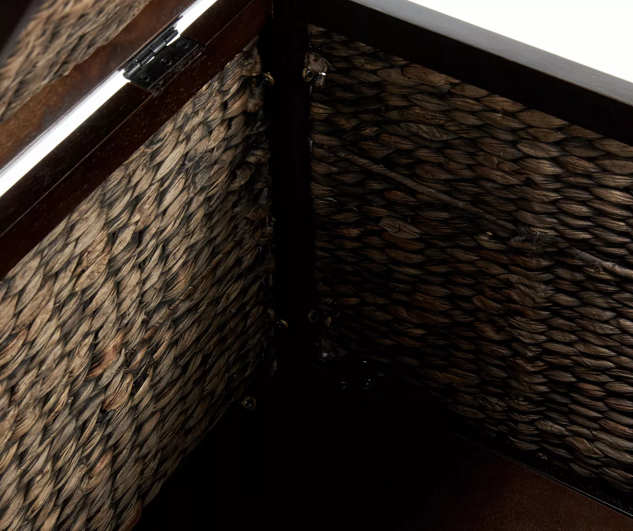 Rustic Black Wicker Storage Trunk 11 Rustic Black Wicker Storage Trunk - Image 9