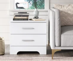 White Hudson 2-Drawer Wood Nightstand -Furniture Sale Shop 810513558 3