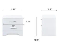 White Hudson 2-Drawer Wood Nightstand -Furniture Sale Shop 810513558 4