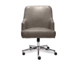 Leighton Gray Memory Foam Bonded Leather Office Chair