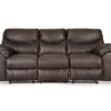 Boxberg Teak Faux Leather Reclining Sofa -Furniture Sale Shop 810519659