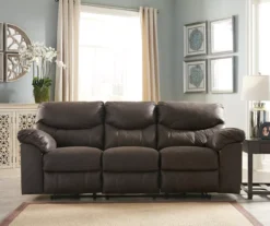 Boxberg Teak Faux Leather Reclining Sofa -Furniture Sale Shop 810519659 2
