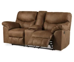 Boxberg Bark Faux Leather Reclining Console Loveseat -Furniture Sale Shop 810519667 1