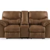 Boxberg Bark Faux Leather Reclining Console Loveseat -Furniture Sale Shop 810519667