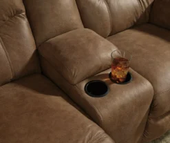 Boxberg Bark Faux Leather Reclining Console Loveseat -Furniture Sale Shop 810519667 3