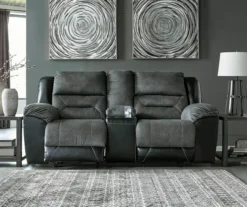 Earhart Faux Leather Reclining Console Loveseat -Furniture Sale Shop 810519695 3