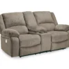 Draycoll Pewter Power Reclining Console Loveseat -Furniture Sale Shop 810519715