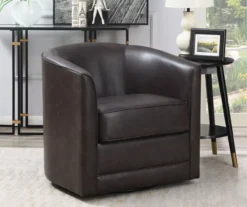 Willow River Hammond Faux Leather Swivel Accent Chair -Furniture Sale Shop 810519938 6