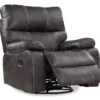 New Albany Dark Graphite Leather Look Micro Suede Swivel Reclining Glider -Furniture Sale Shop 810519941 1