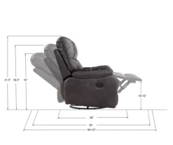 New Albany Dark Graphite Leather Look Micro Suede Swivel Reclining Glider 19 New Albany Dark Graphite Leather Look Micro Suede Swivel Reclining Glider -Furniture Sale Shop 810519941 5