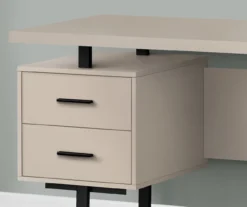 60" Taupe & Black Floating Desk 9 60" Taupe & Black Floating Desk -Furniture Sale Shop 810527326 3