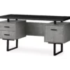 60" Concrete Gray & Black Floating Desk -Furniture Sale Shop 810527329 2