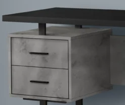 60" Concrete Gray & Black Floating Desk -Furniture Sale Shop 810527329 3