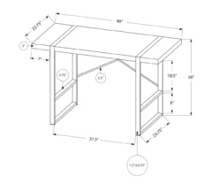 Monarch Paneled Metal Computer Desk -Furniture Sale Shop 810527342 10