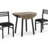 Dark Taupe & Black Metal 3-Piece Dining Set -Furniture Sale Shop 810527363 2