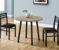 Dark Taupe & Black Metal 3-Piece Dining Set -Furniture Sale Shop 810527363 3