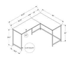 White Metal L-Shaped Corner Desk -Furniture Sale Shop 810527370 10