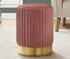 Pleated Velvet Upholstered Ottoman -Furniture Sale Shop 810533424 1