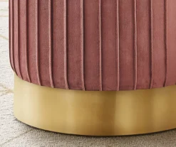 Pleated Velvet Upholstered Ottoman -Furniture Sale Shop 810533424 4